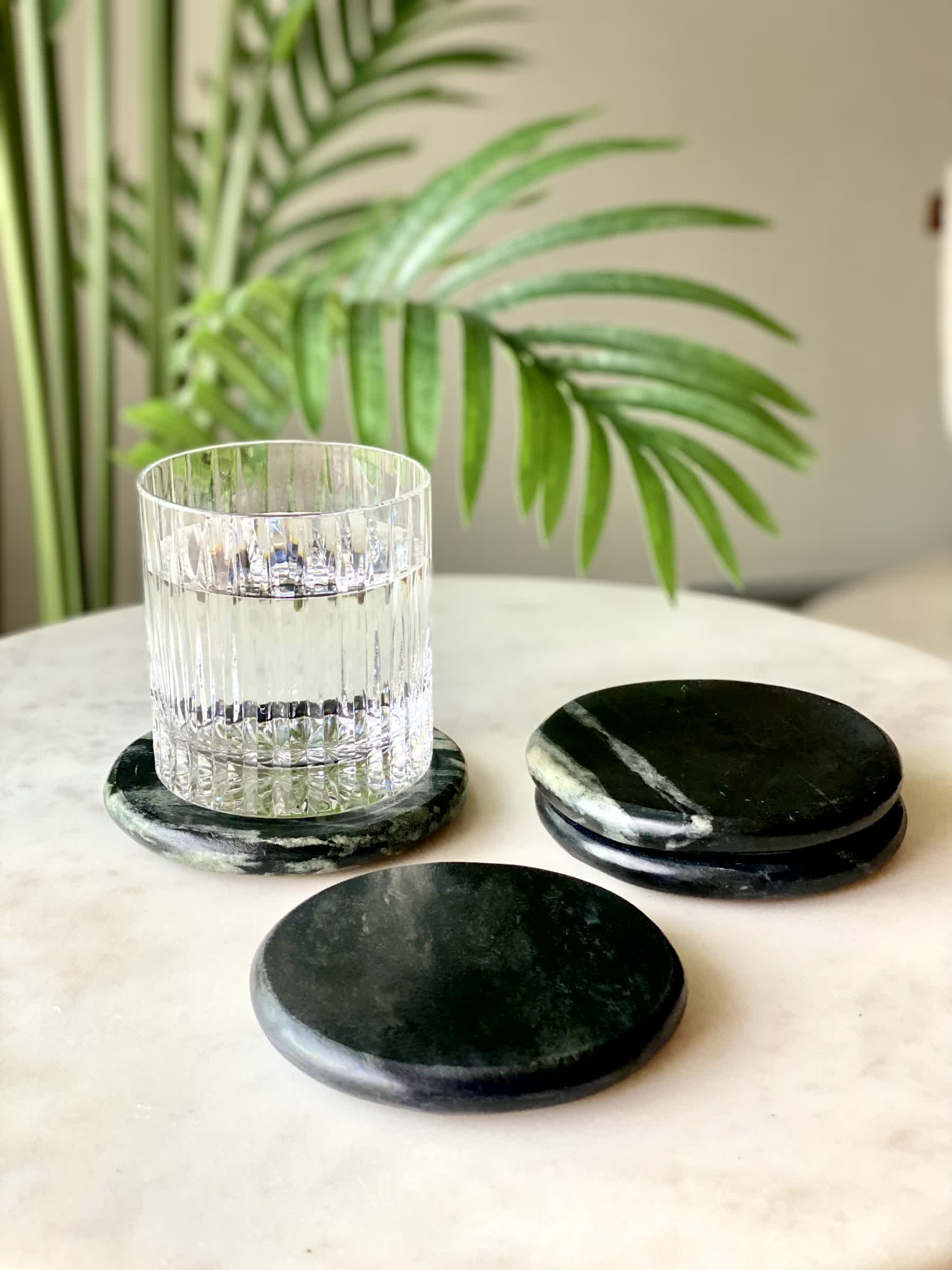 Auric Black Marble Coasters - Set of 4