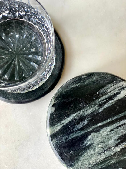 Auric Black Marble Coasters - Set of 4