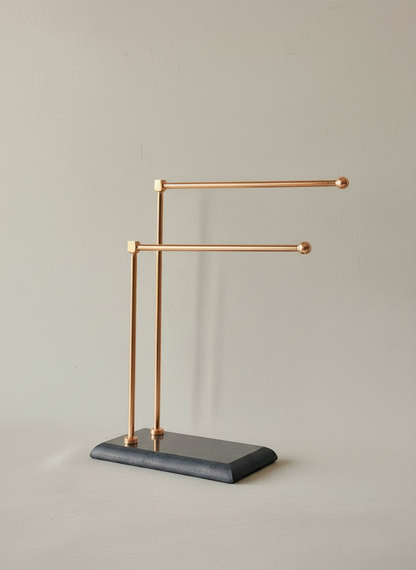 Melrose Hand Towel Stand - Black &amp; Rose Gold