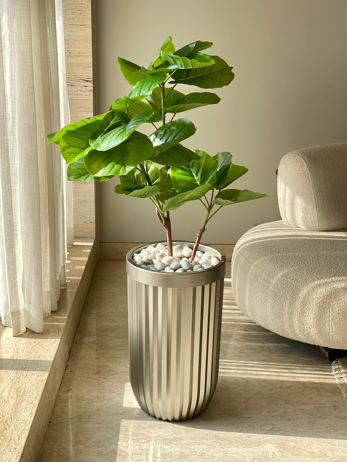 Grove Metallic Grey Planter - Medium