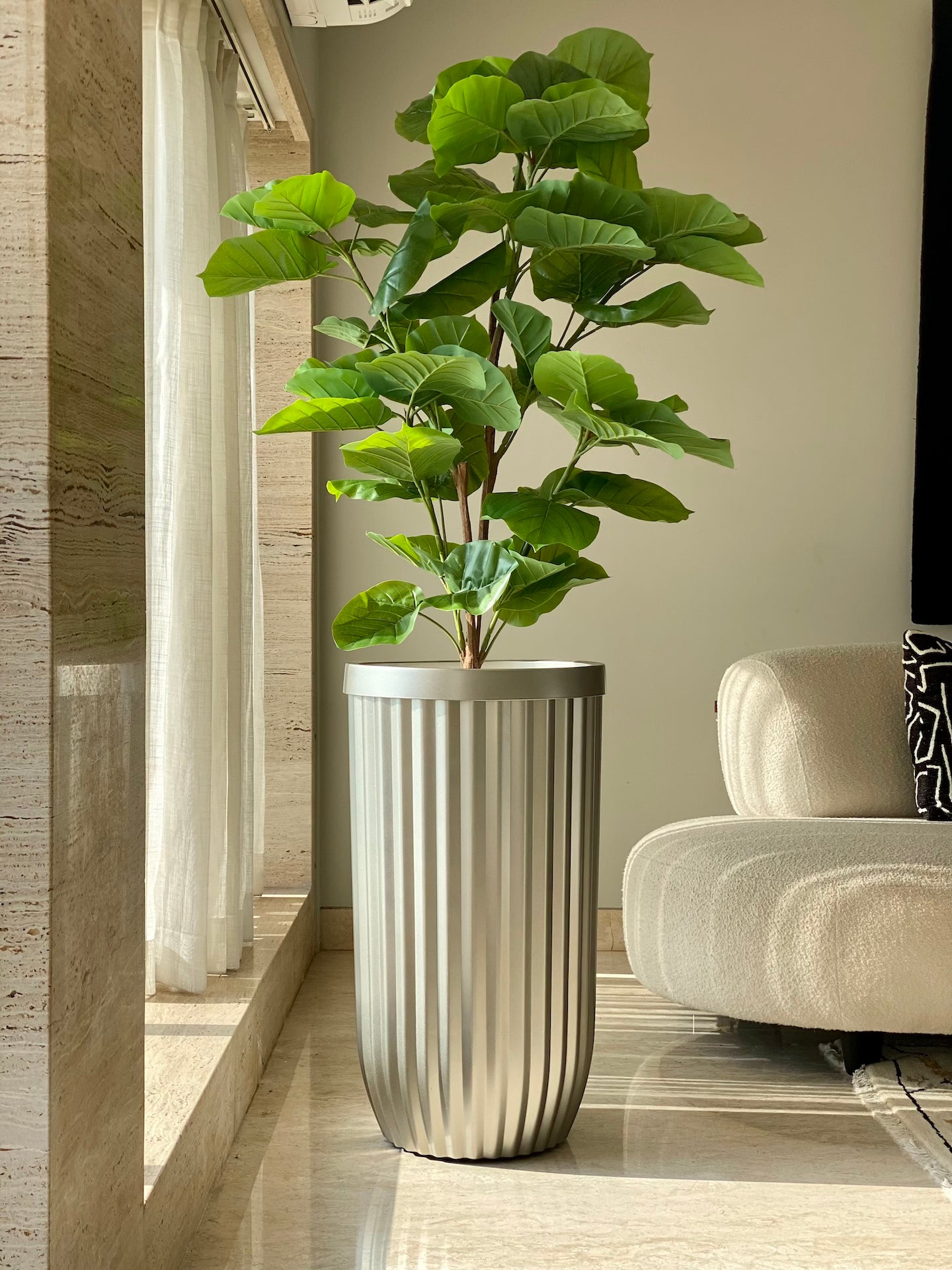 Grove Metallic Grey Planter - Large