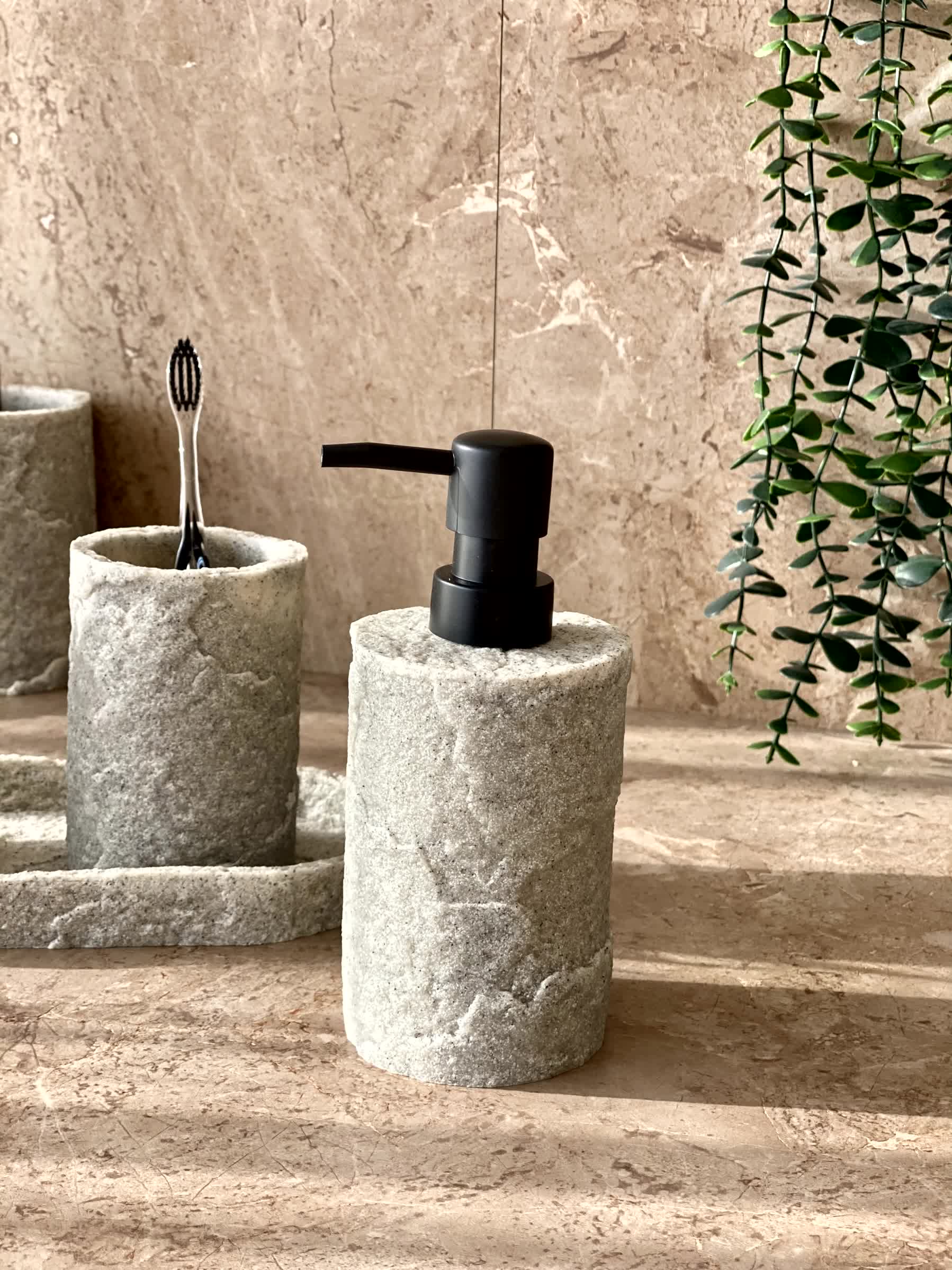 Fossil Bathroom Set - Light Grey (Set of 3)
