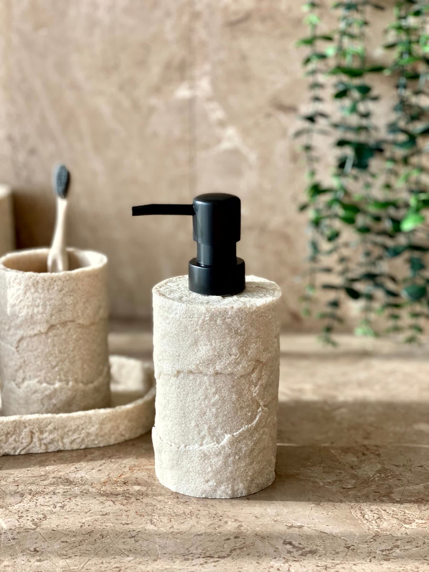 Fossil Bathroom Set - Beige (Set of 3)