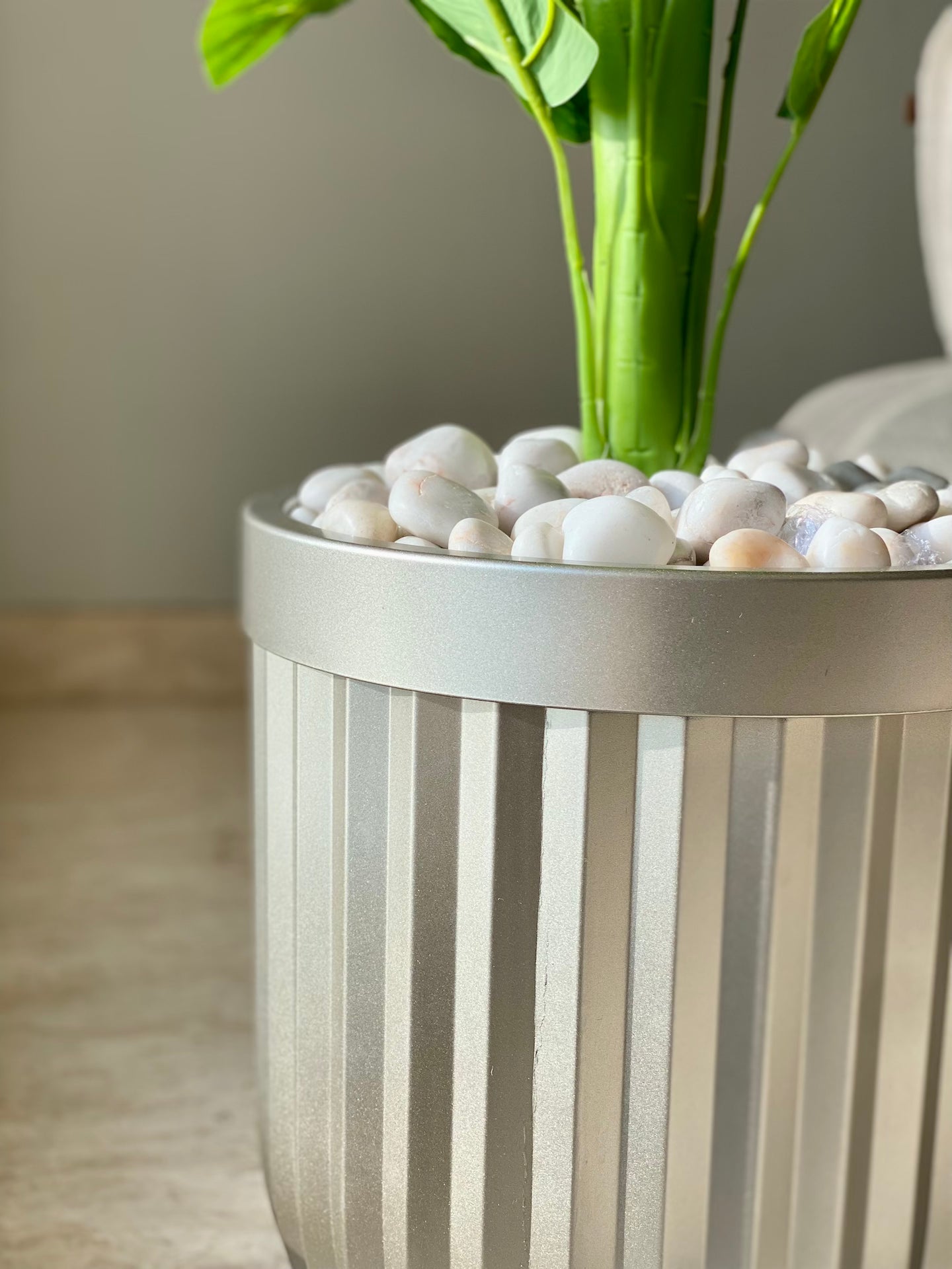 Grove Metallic Grey Planter