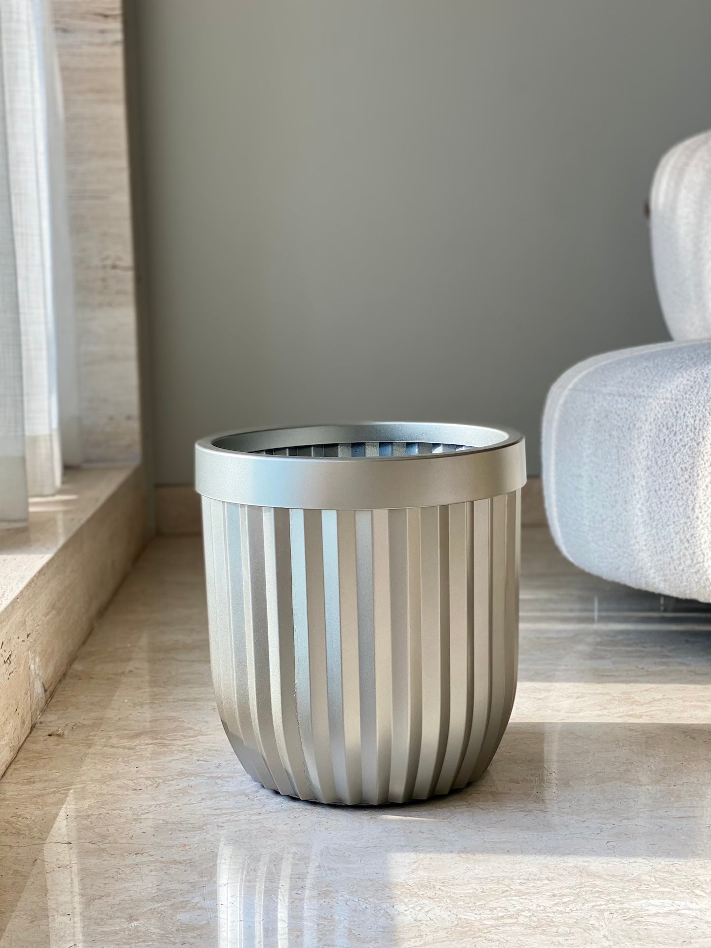 Grove Metallic Grey Planter