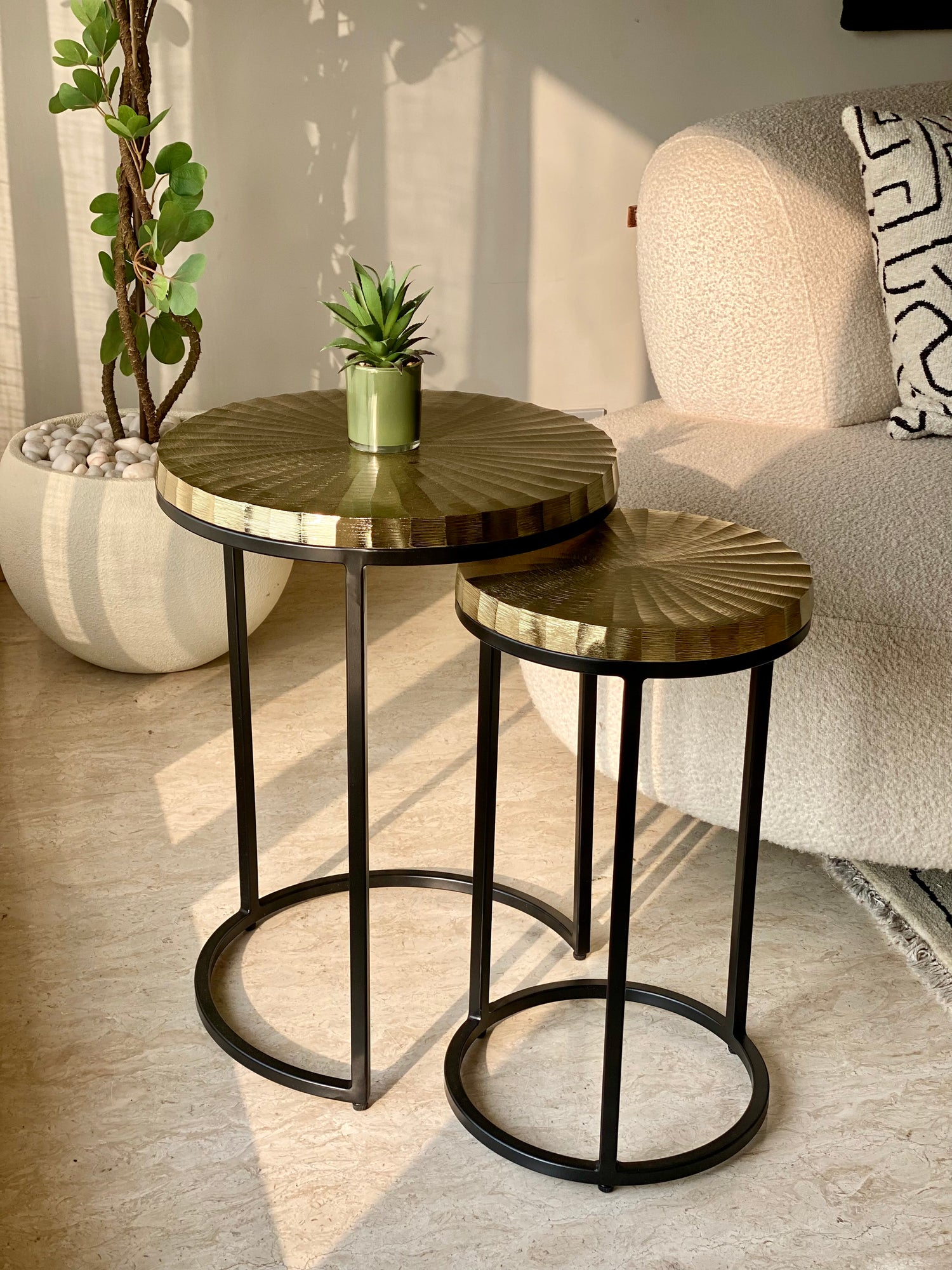 Ghana Nesting Gold Table - Set of 2