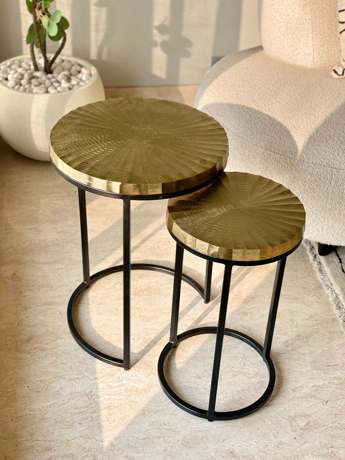 Ghana Nesting Gold Table - Set of 2