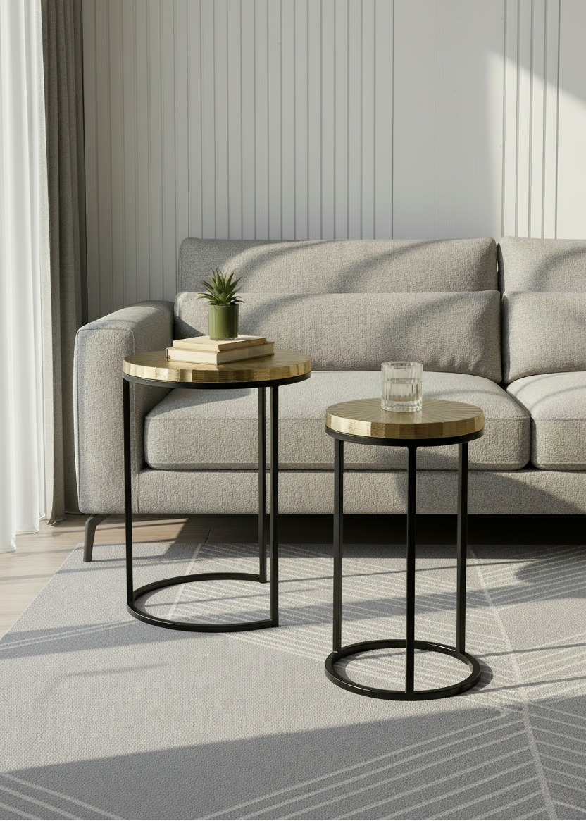 Ghana Nesting Gold Table - Set of 2