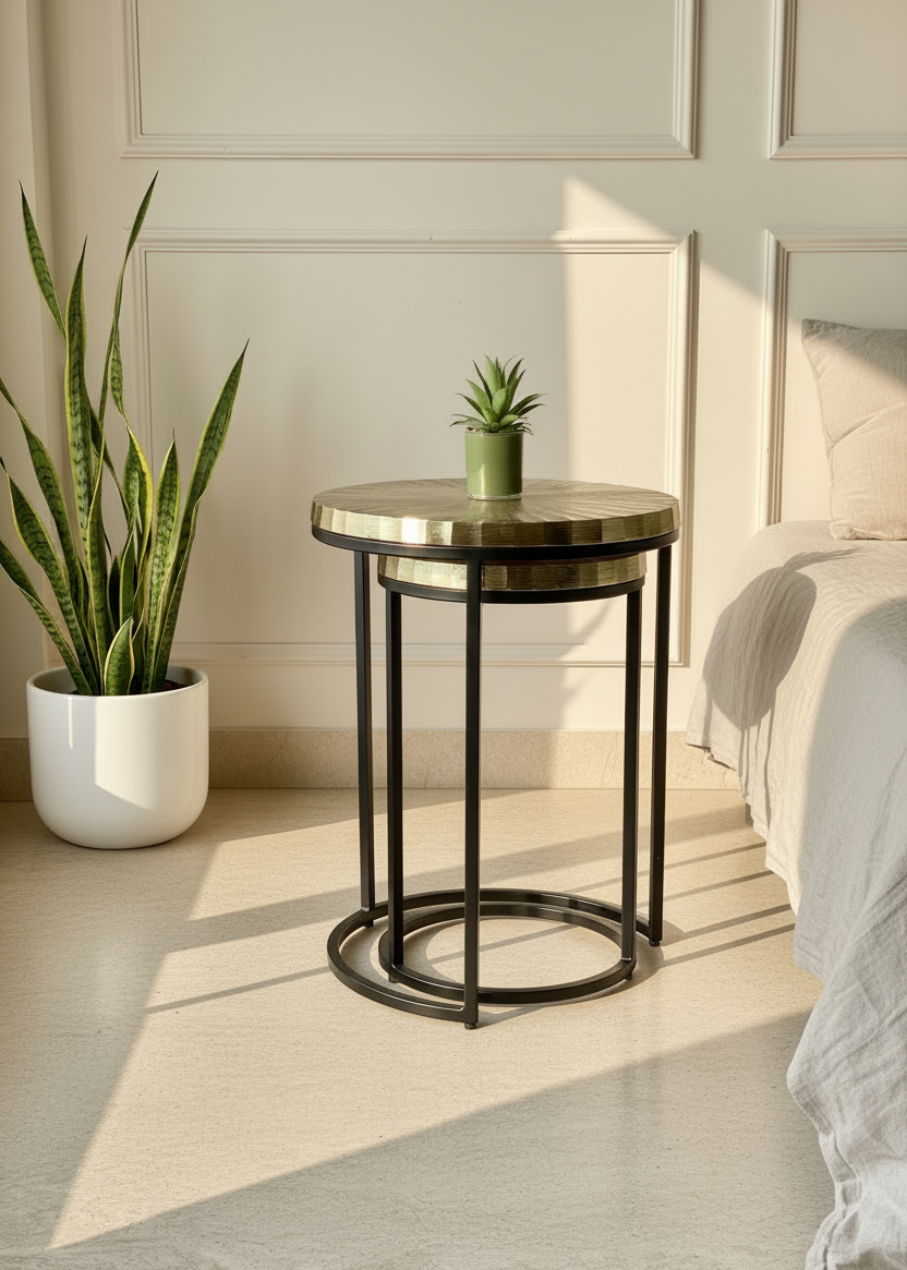Ghana Nesting Gold Table - Set of 2