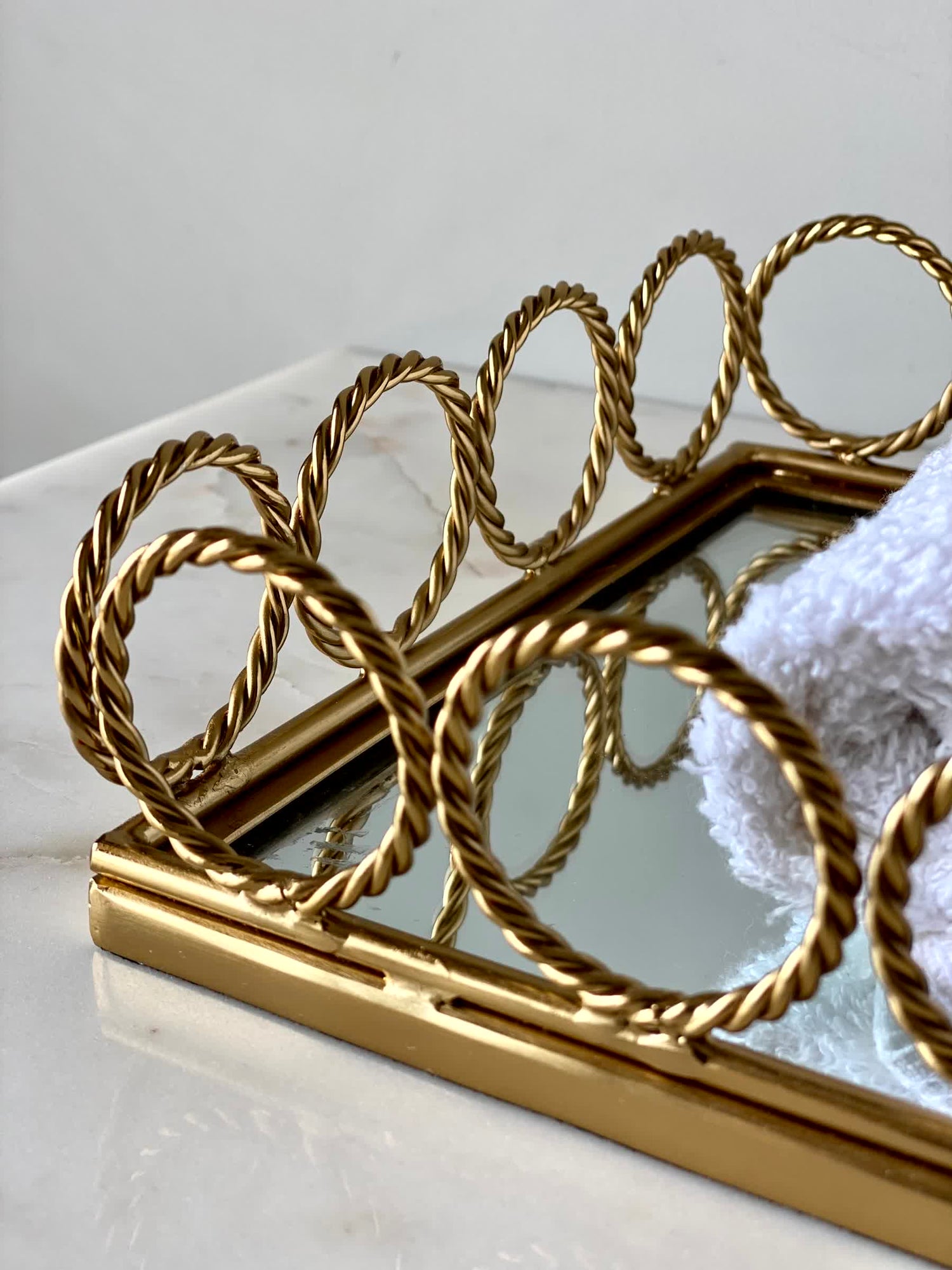 Braided Gold Mirror Tray