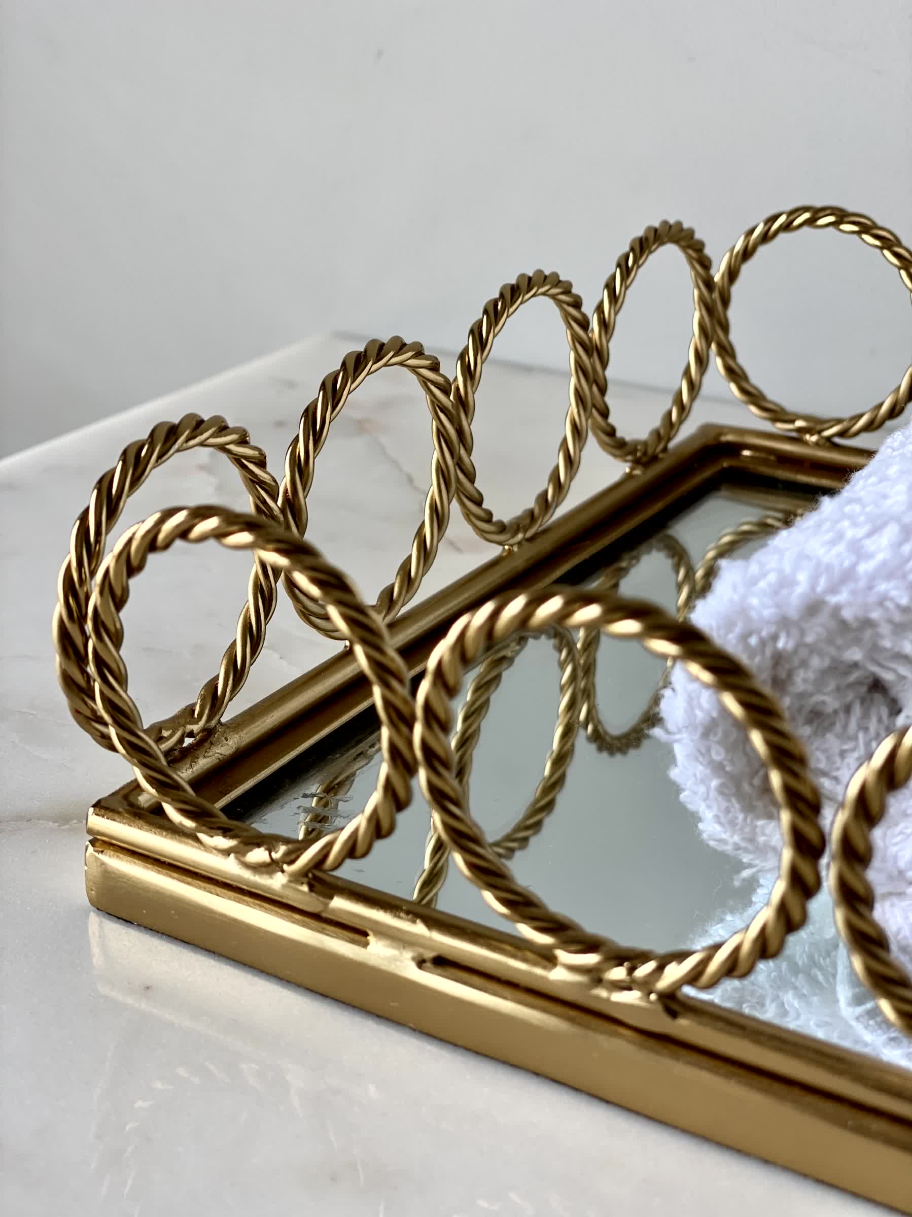 Braided Gold Mirror Tray