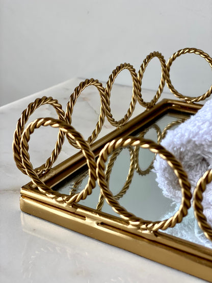 Braided Gold Mirror Tray