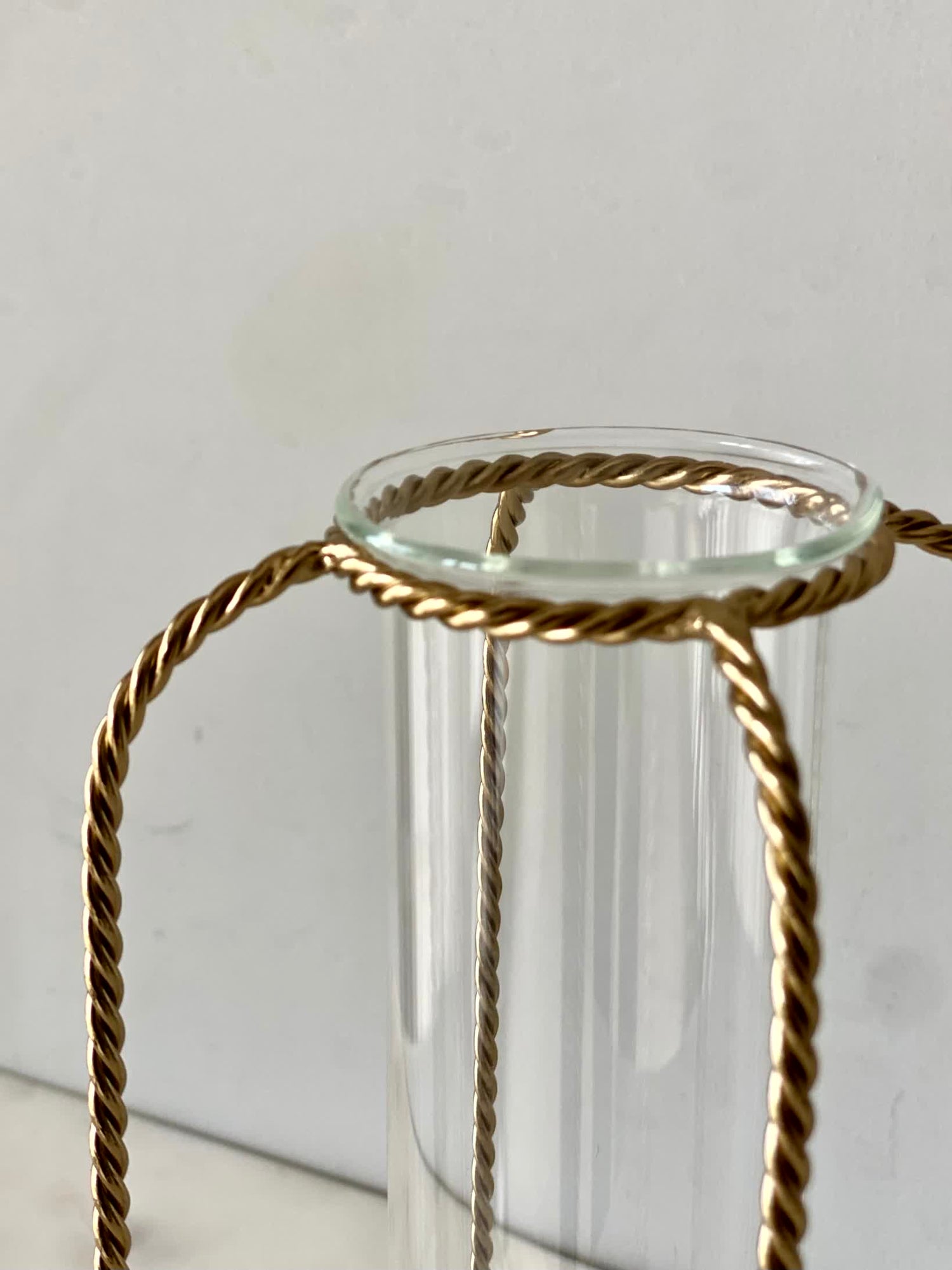 Braided Gold Test Tube Vases