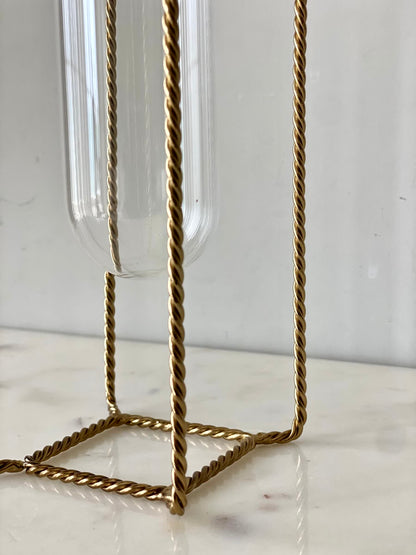 Braided Gold Test Tube Vases