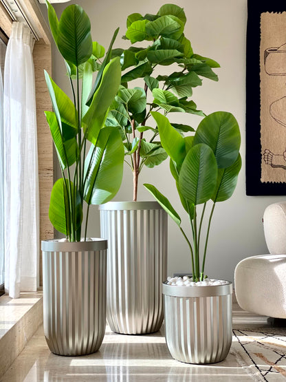 Grove Metallic Grey Planter - Medium