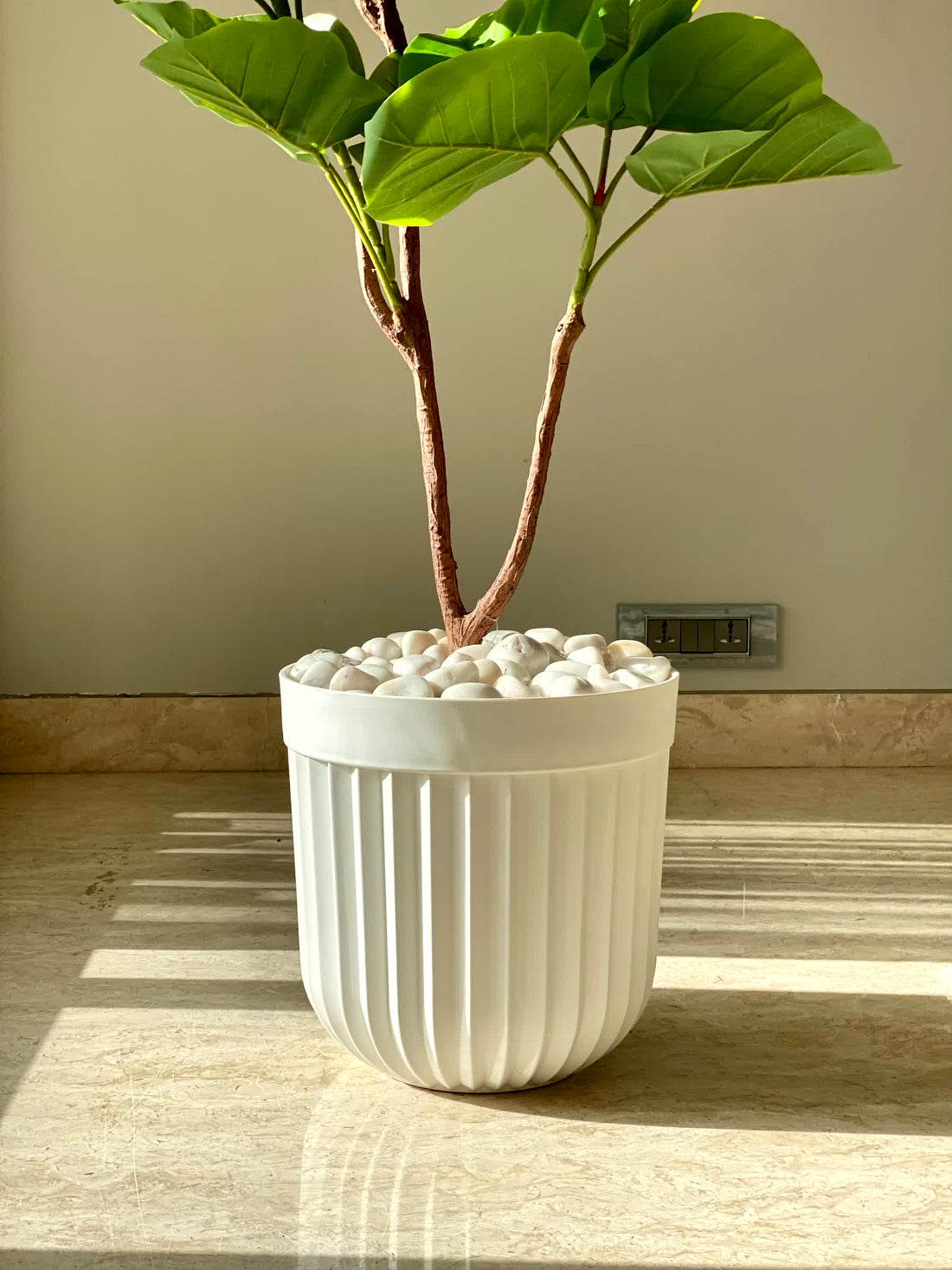 Ruffle Planter - White