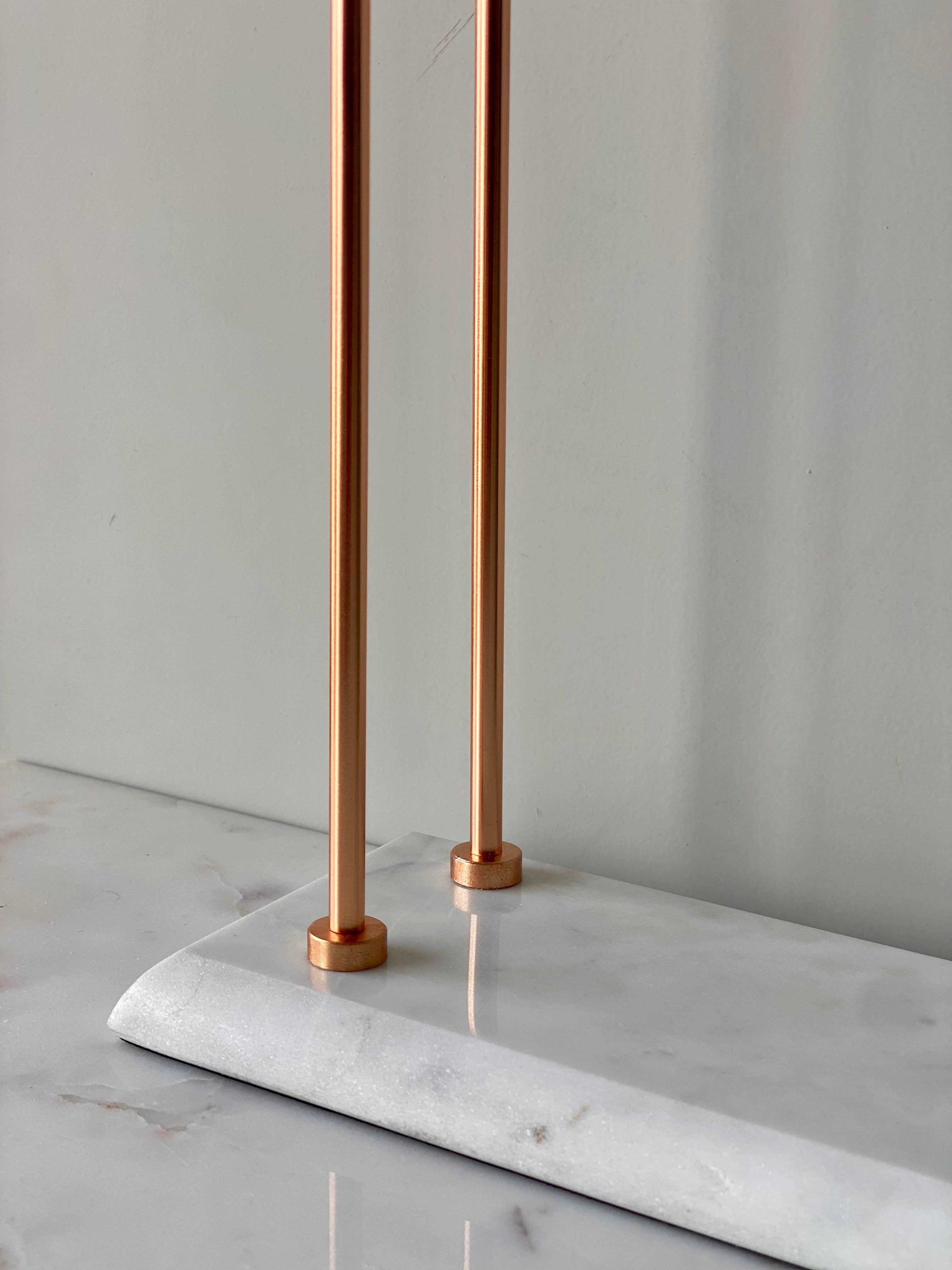 Melrose Hand Towel Stand - White &amp; Rose gold