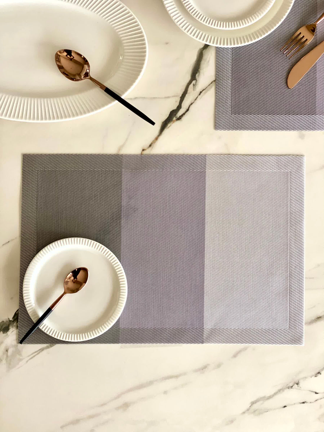 Ombre Textured Table Mats - Grey (Set of 6)