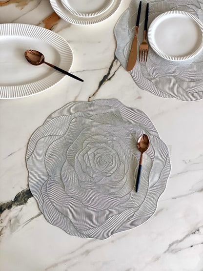 Rose Table Mats - Silver (Set of 6)
