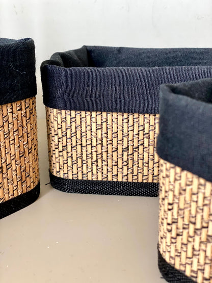 Kairo Baskets -  Black &amp; Brown (Set of 3)