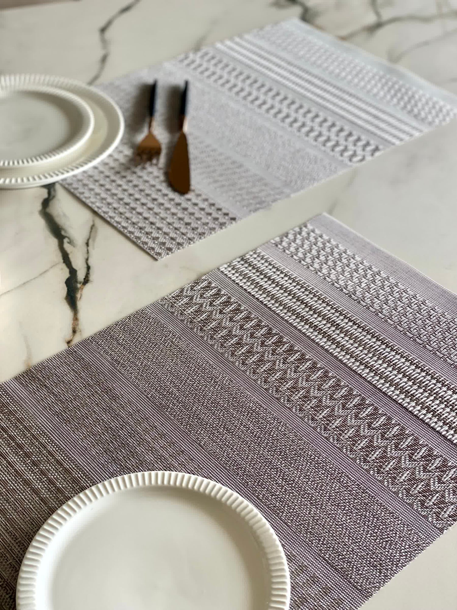 Braided Table Mats - Grey (Set of 6)