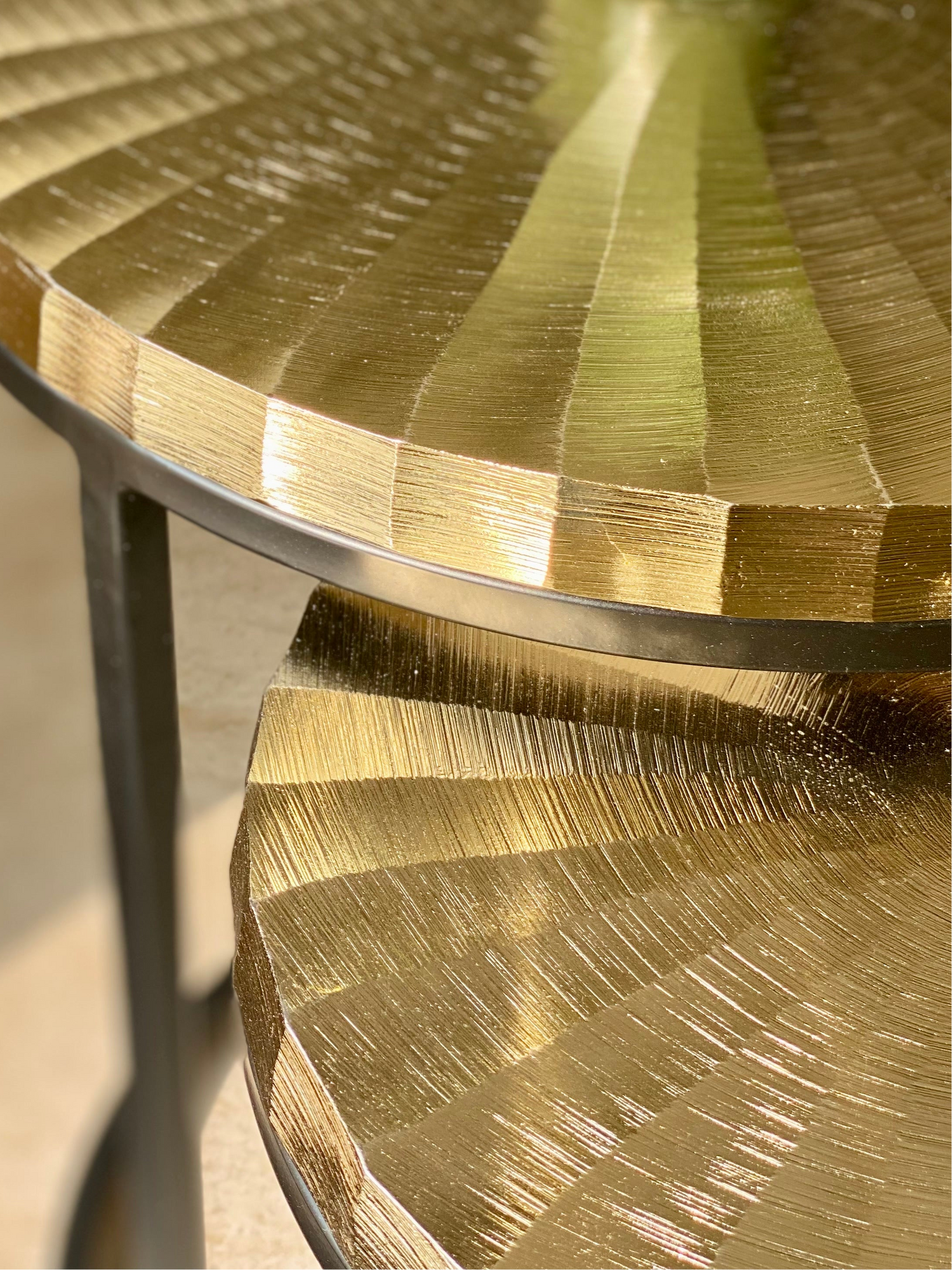 Ghana Nesting Gold Table - Set of 2