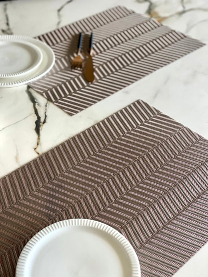 Chevron Table Mats - Grey (Set of 6)