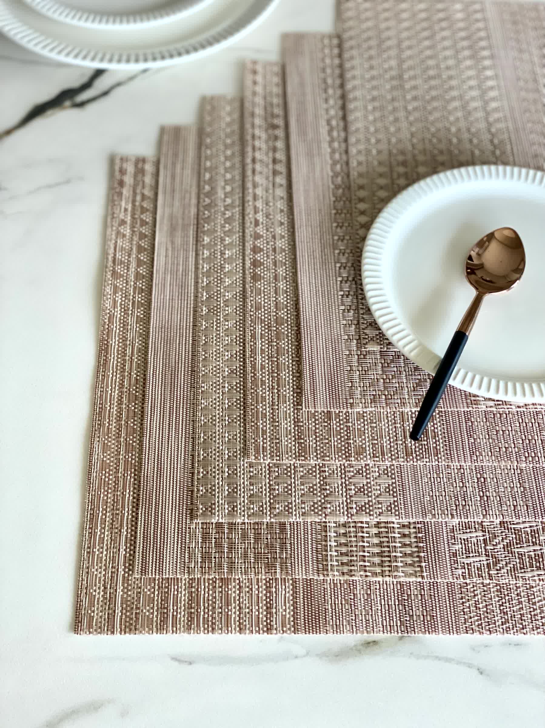 Braided Table Mats - Brown (Set of 6)