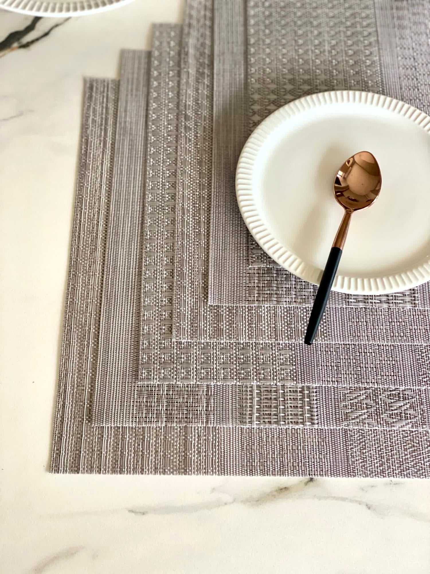 Braided Table Mats - Grey (Set of 6)