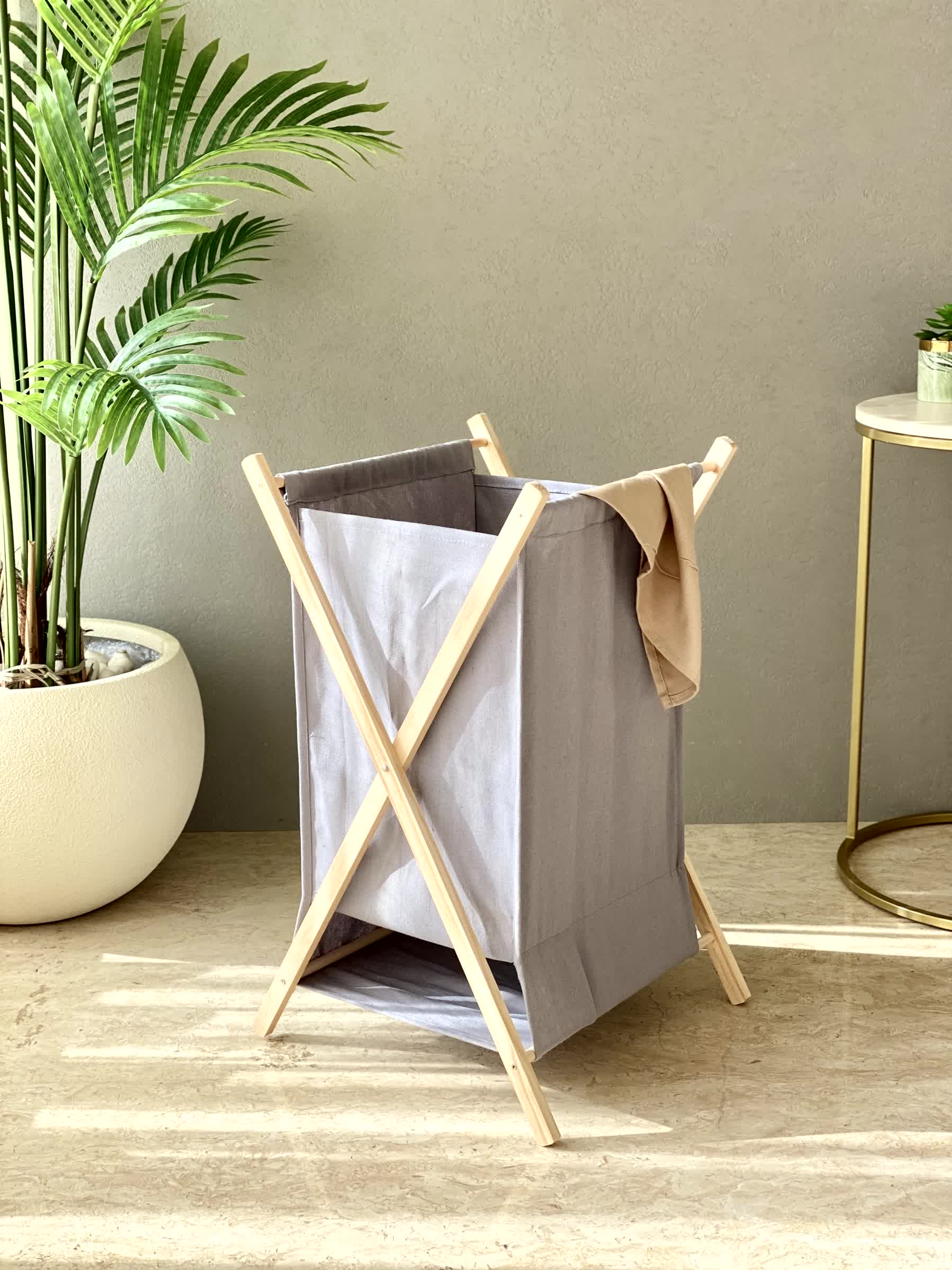 Ermina Foldable Laundry Basket - Grey