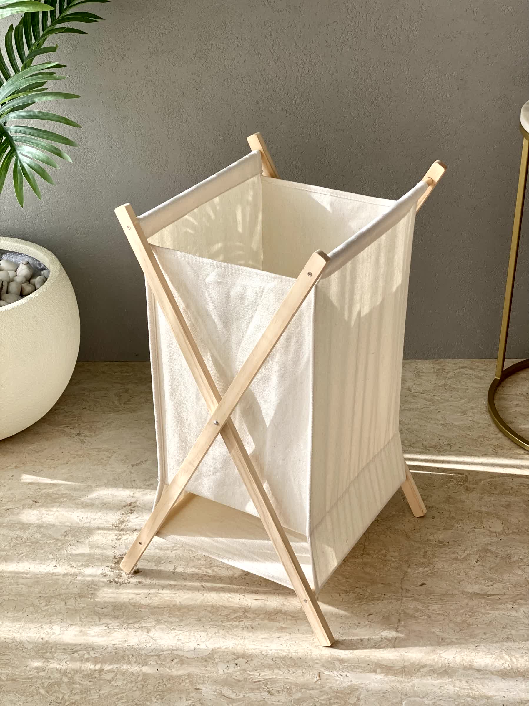 Ermina Foldable Laundry Basket - White