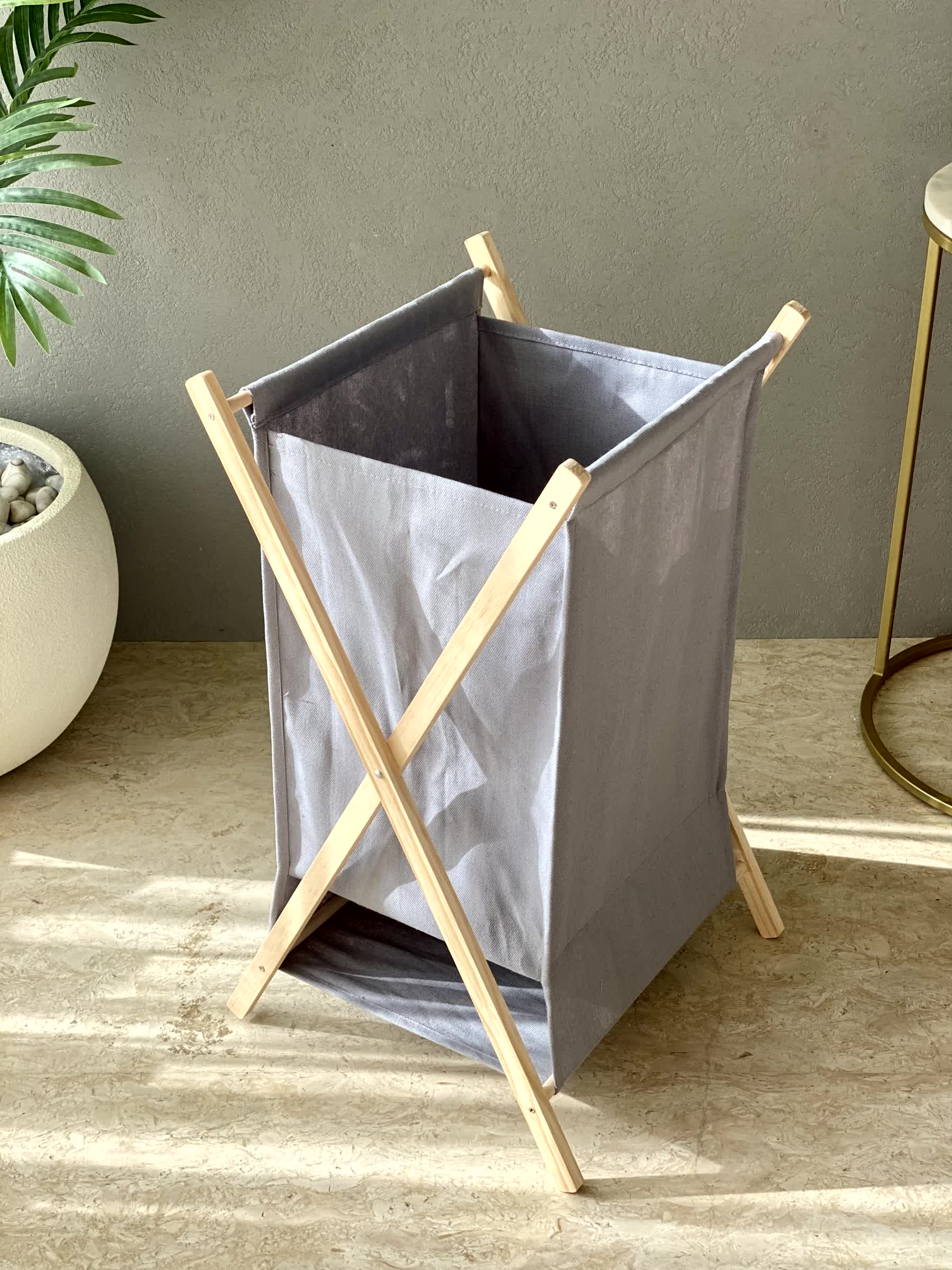 Ermina Foldable Laundry Basket - Grey