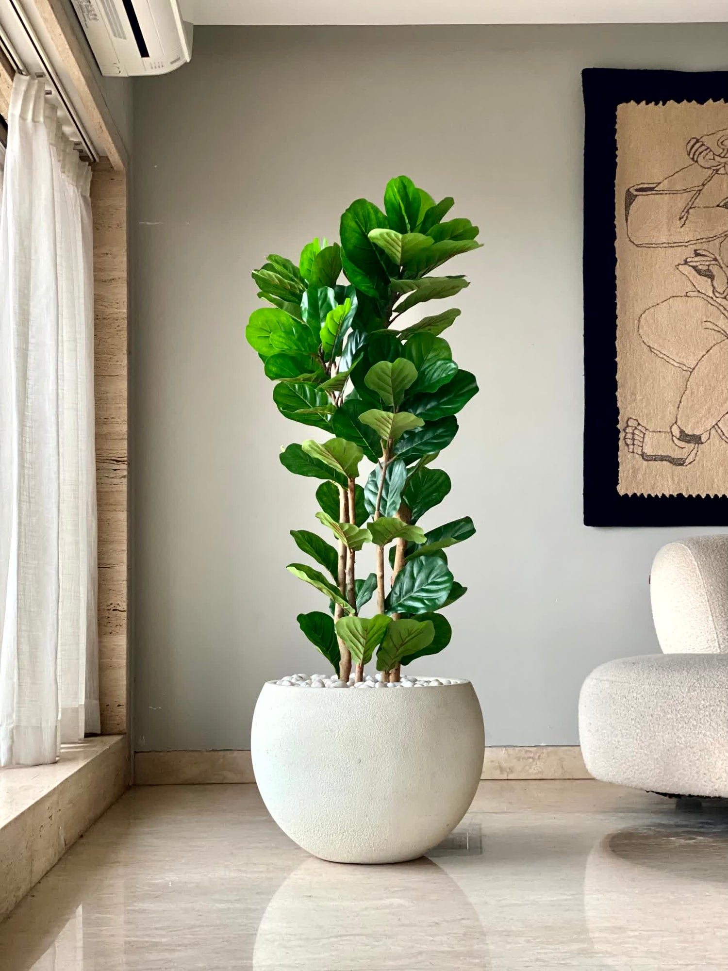Artificial Verde Fiddle Fig Plant - 5 Feet