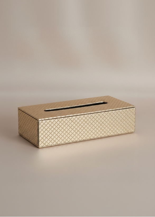 Braided Gold Tissue Box