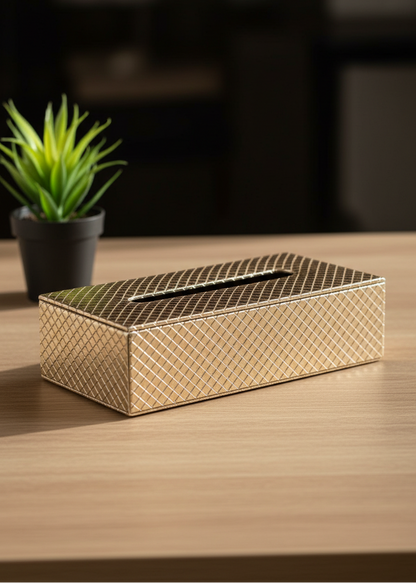Braided Gold Tissue Box