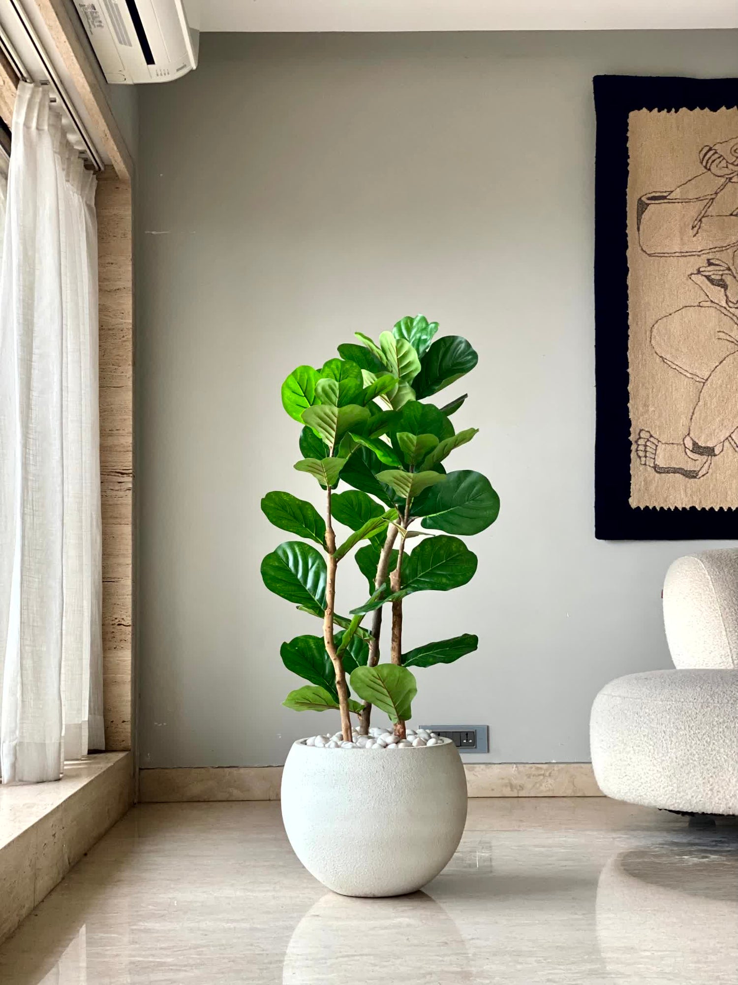 Artificial Verde Fiddle Fig Plant - 4 Feet