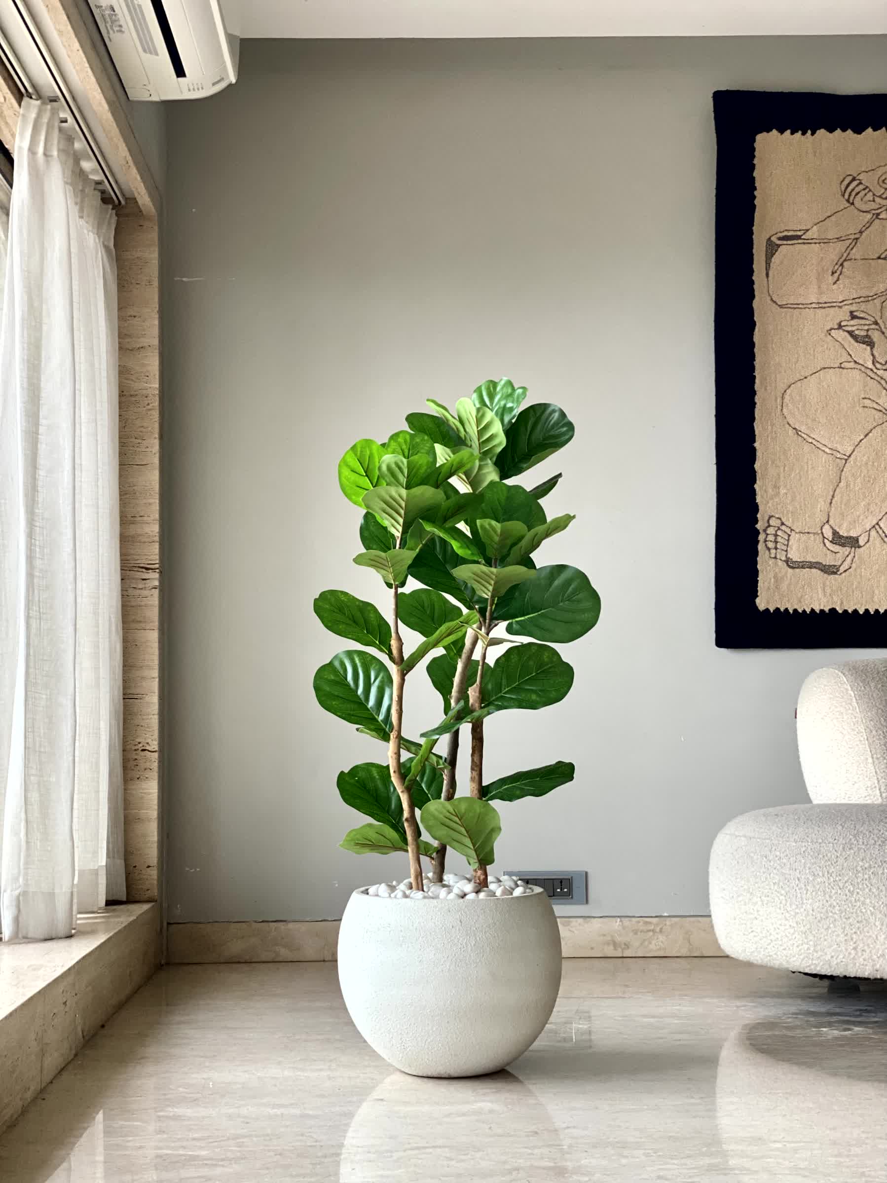 Artificial Verde Fiddle Fig Plant - 4 Feet