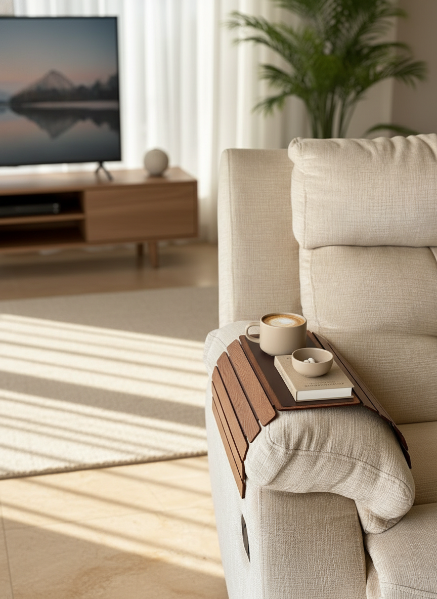 Elm Sofa Armrest Tray - Brown