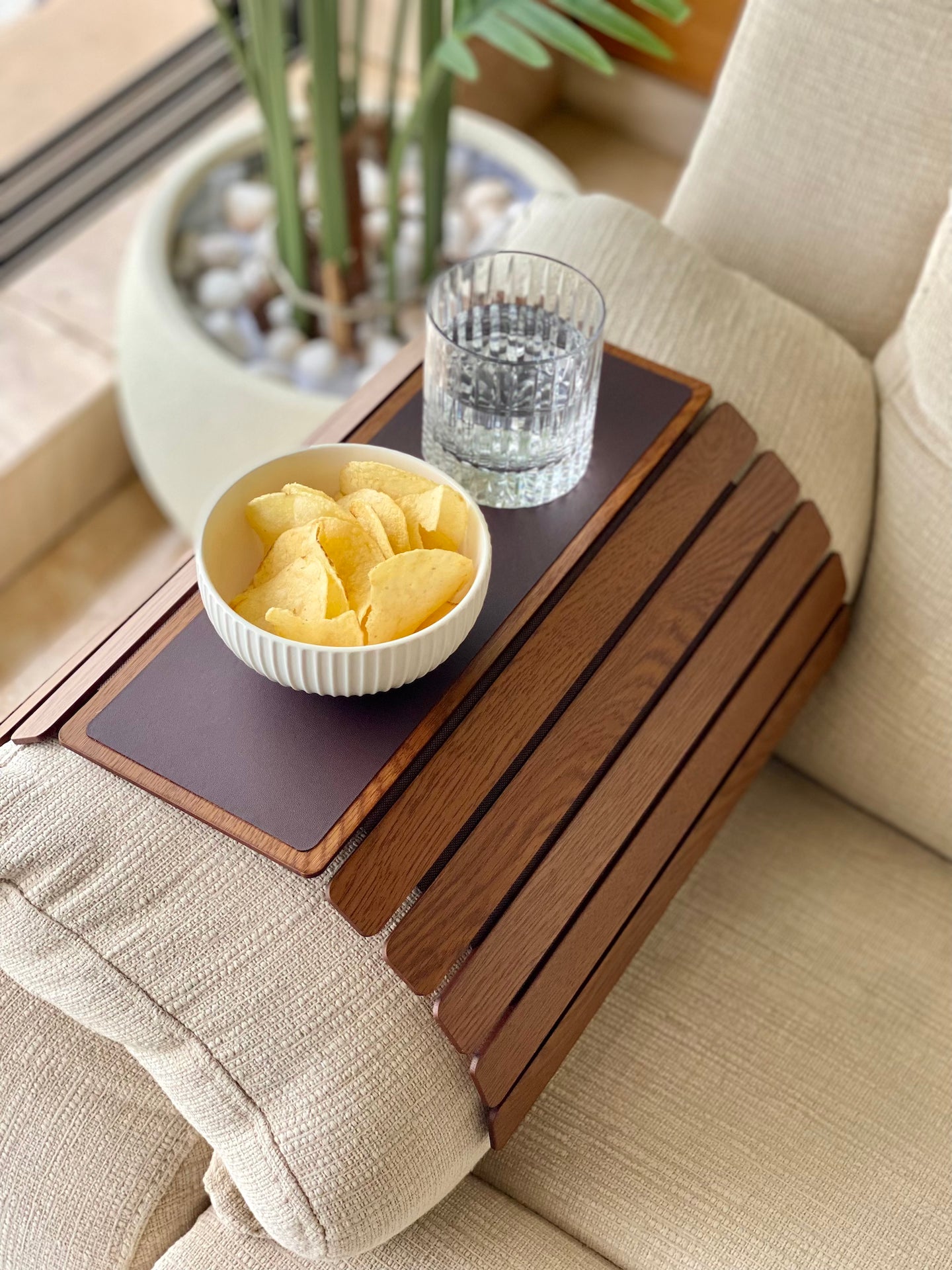 Elm Sofa Armrest Tray - Brown