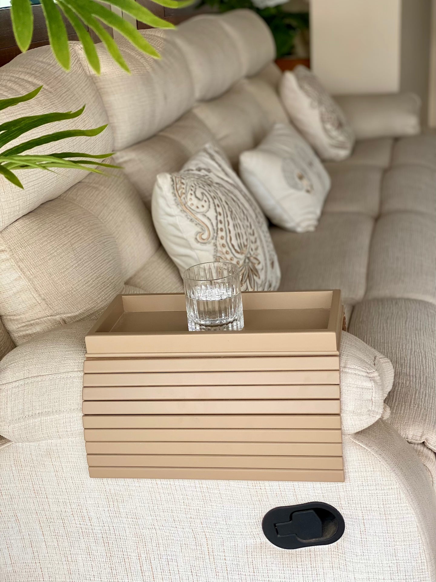 Sofa Armrest Tray - Beige