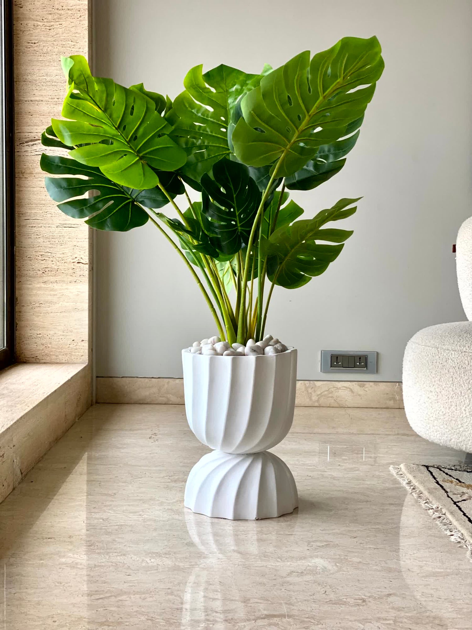 Venus Reversible Planter - White (Only For Mumbai)