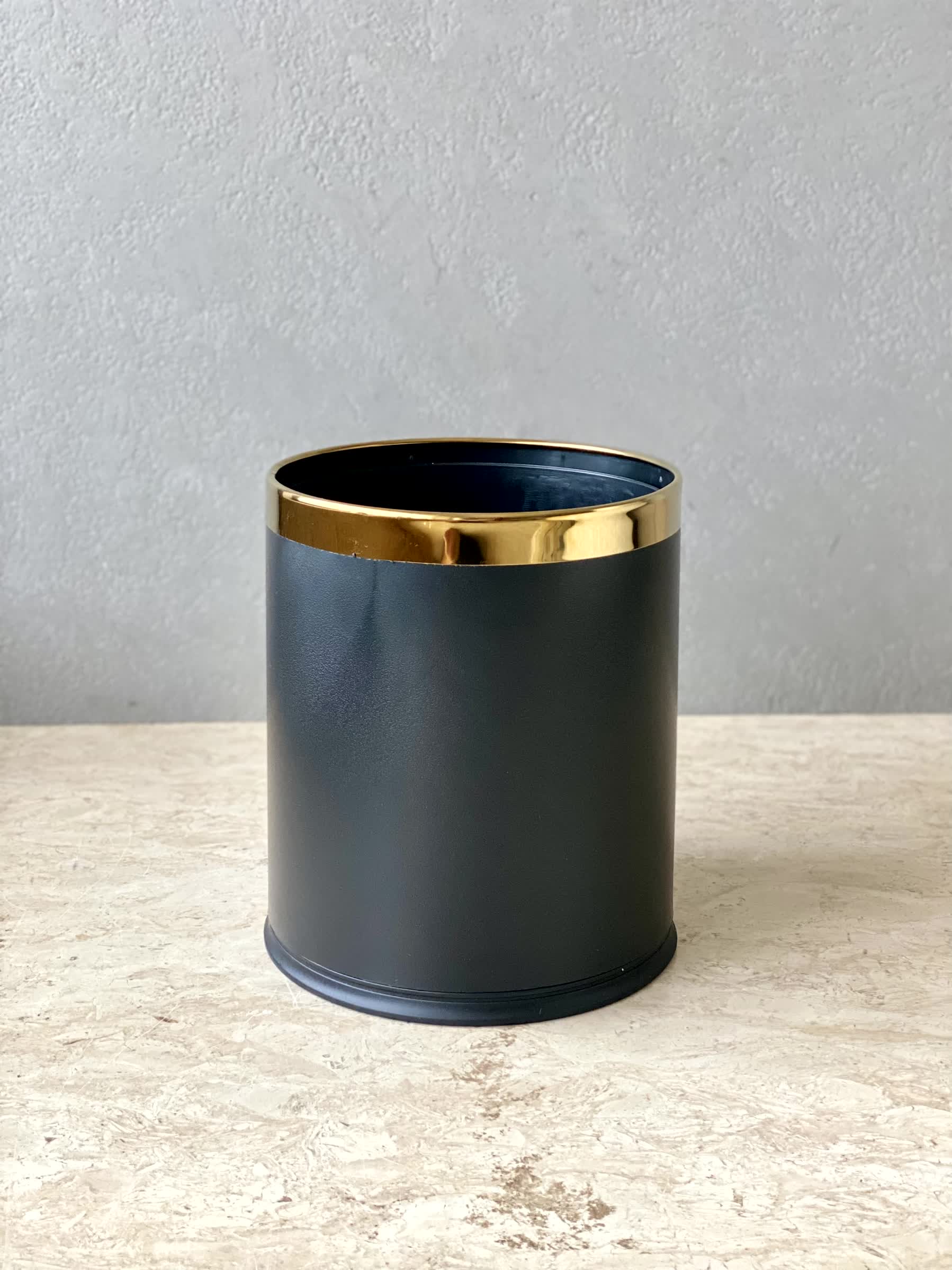 Volt Dustbin - Black W/ Golden Ring