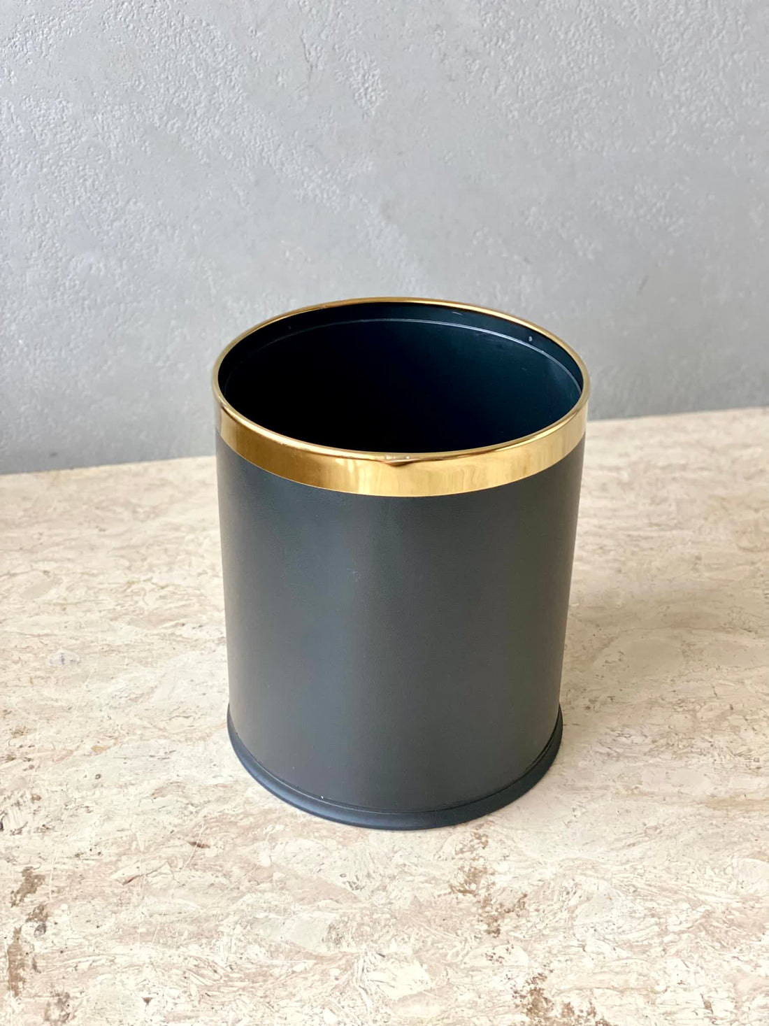 Volt Dustbin - Black W/ Golden Ring