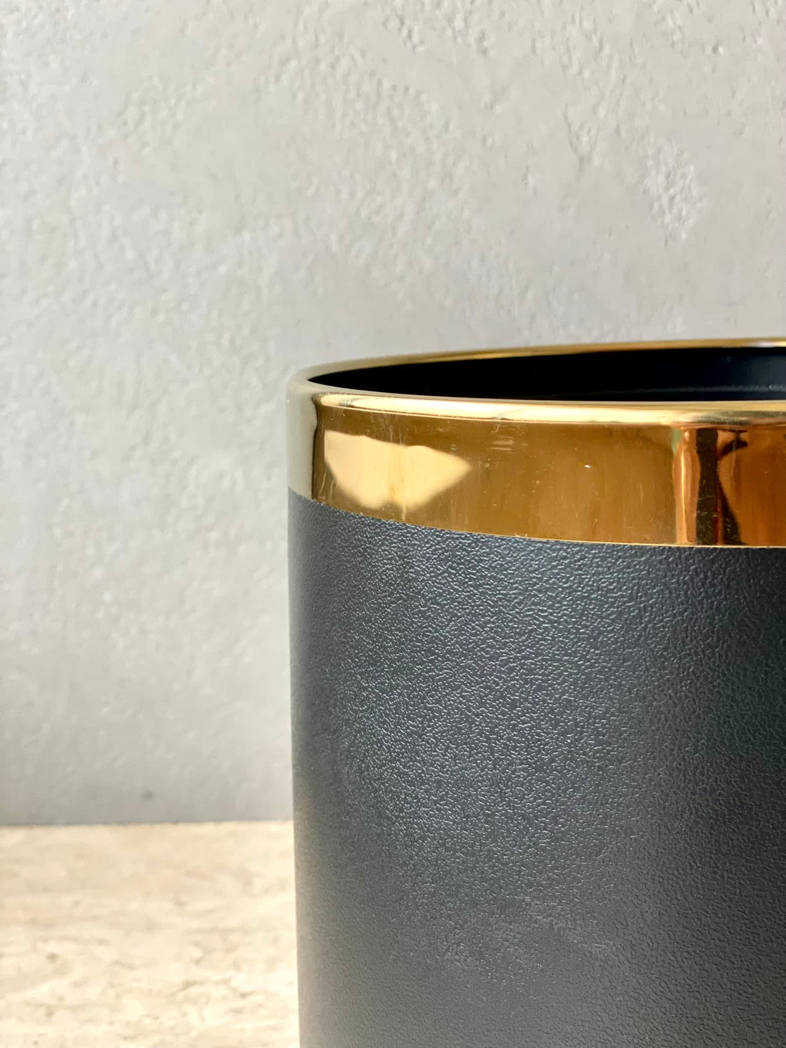 Volt Dustbin - Black W/ Golden Ring