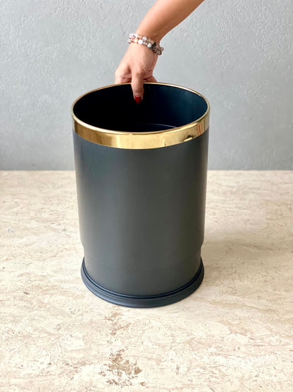 Volt Dustbin - Black W/ Golden Ring