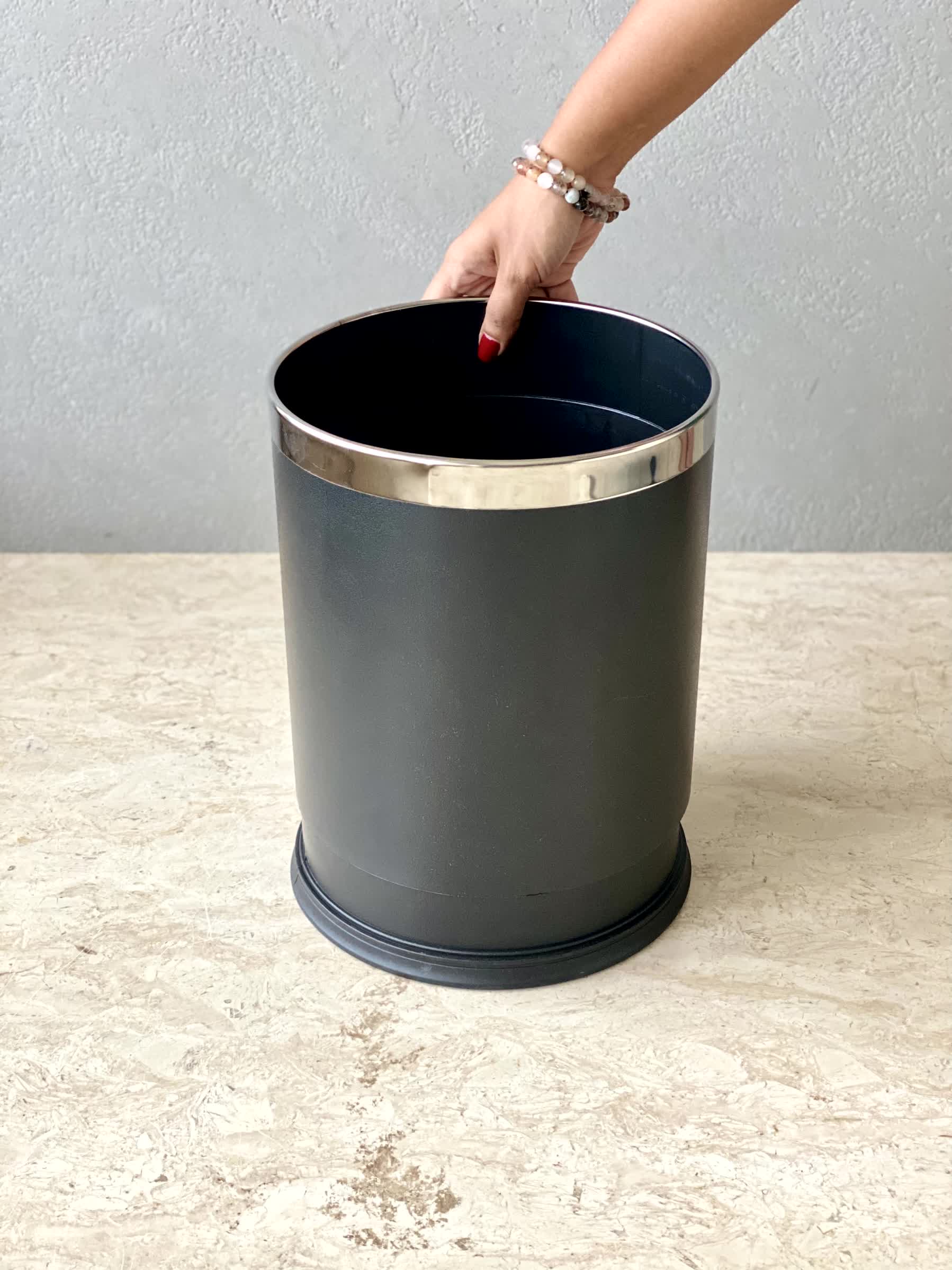 Volt Dustbin - Black W/ Silver Ring