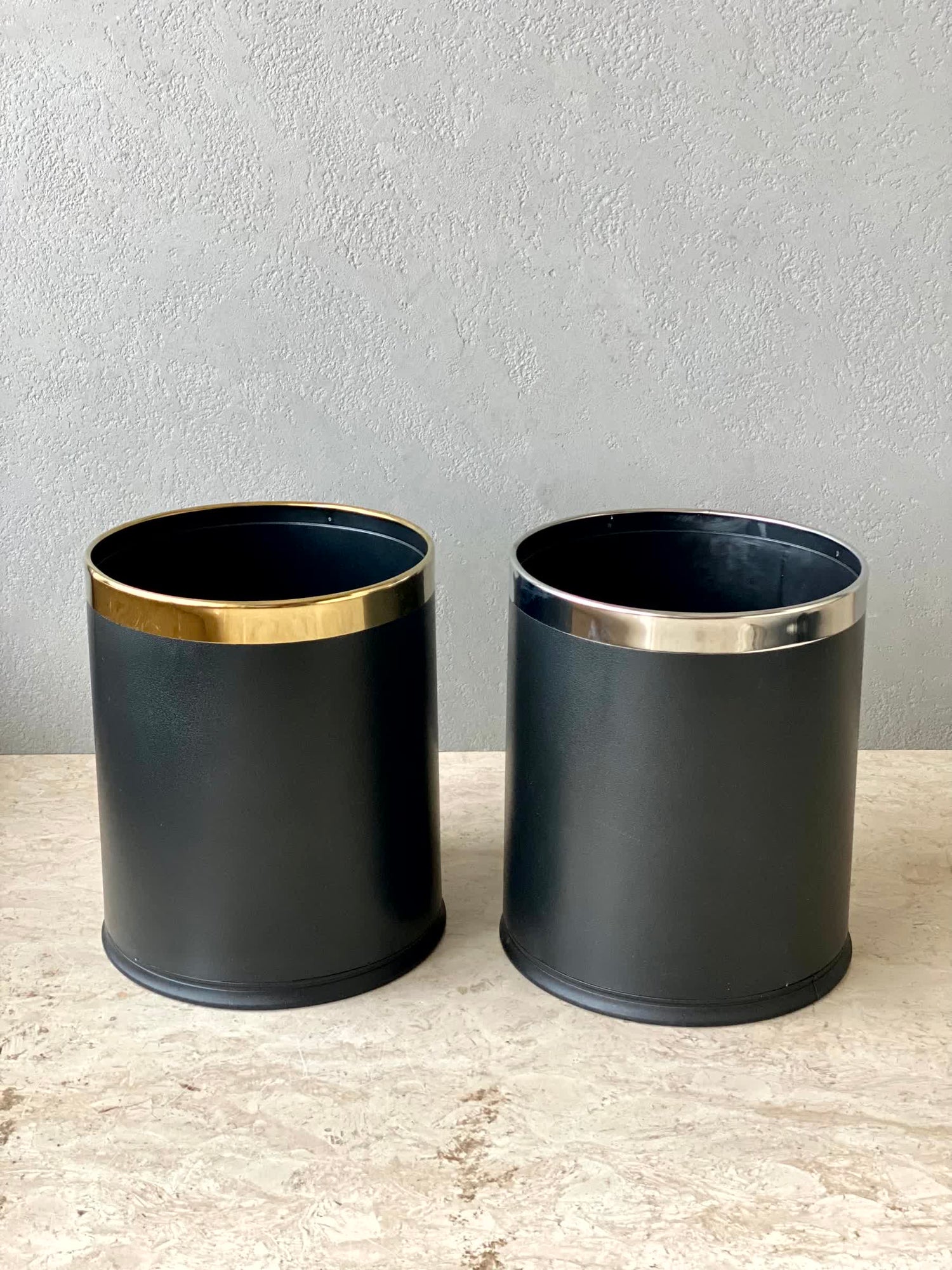 Volt Dustbin - Black W/ Golden Ring