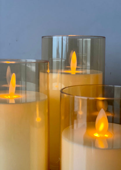 LED Glass Candle - Small