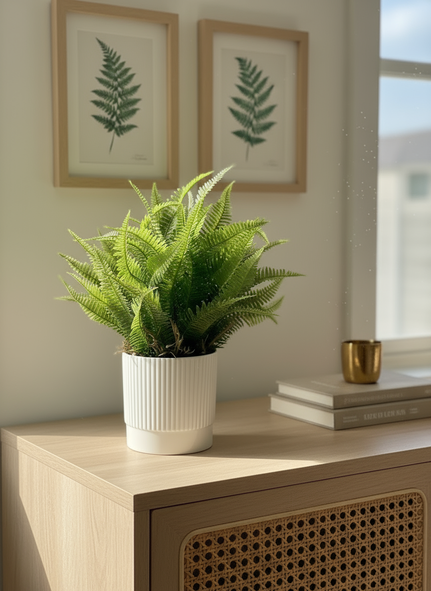 Artificial Lush Fern Plant - Medium (Set of 2)