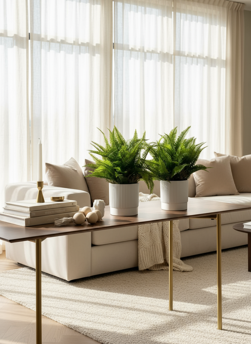 Artificial Lush Fern Plant - Medium (Set of 2)